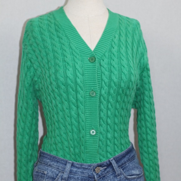 Jones New York Green Cable Knit Sweater - Picture 11 of 15